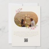 elegante bloemenboog lente bruiloft foto QR Code Save The Date (Achterkant)
