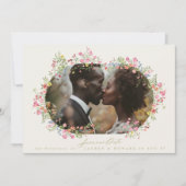 elegante bloemenboog lente bruiloft foto QR Code Save The Date (Voorkant)