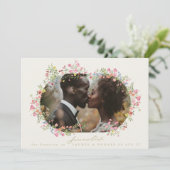 elegante bloemenboog lente bruiloft foto QR Code Save The Date (Staand voorkant)