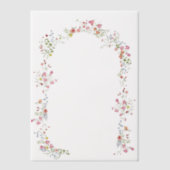 Elegante bloemenboog lente bruiloft overlay vellum uitnodigingen (Voorkant)