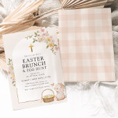 Elegante Bloemenboog Paasbrunch & Egg Hunt Kaart