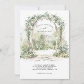 Elegante Bloemenboog Tuin Bruiloft Uitnodiging (Voorkant)