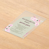 Elegante Bloemenboog Zomer Bachelorette Party Acryl Uitnodigingen (Laagn)