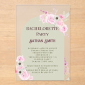 Elegante Bloemenboog Zomer Bachelorette Party Acryl Uitnodigingen (Voorkant)