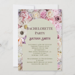 Elegante Bloemenboog Zomer Bachelorette Party Kaart