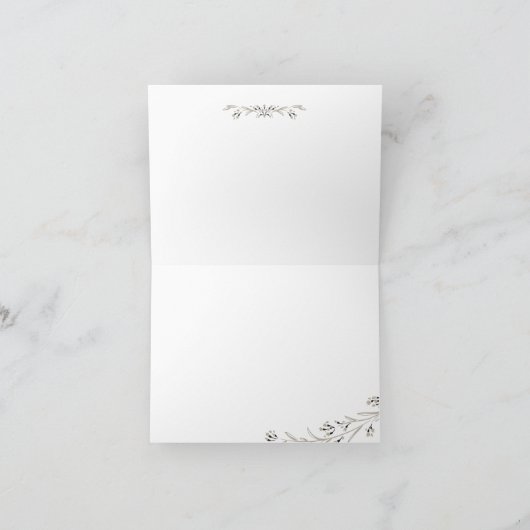 Elegante bloemenbord rustieke bruiloft dank u bedankkaart (Binnen)