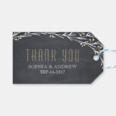 Elegante bloemenbord rustieke bruiloft dank u cadeaulabel (Voorkant (Horizontaal))