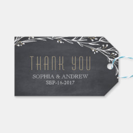 Elegante bloemenbord rustieke bruiloft dank u cadeaulabel