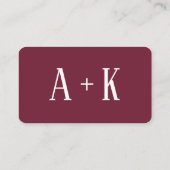 Elegante bloemenbordeaux, Gift Registry info card Informatiekaartje (Achterkant)