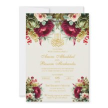 Elegante bloemenbordeaux rode rozen islamitische b