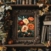Elegante bloemenborduurstijl  botanisch poster