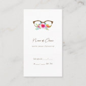 Elegante bloemenbril Oog afspraak Visitekaartje (Voorkant)