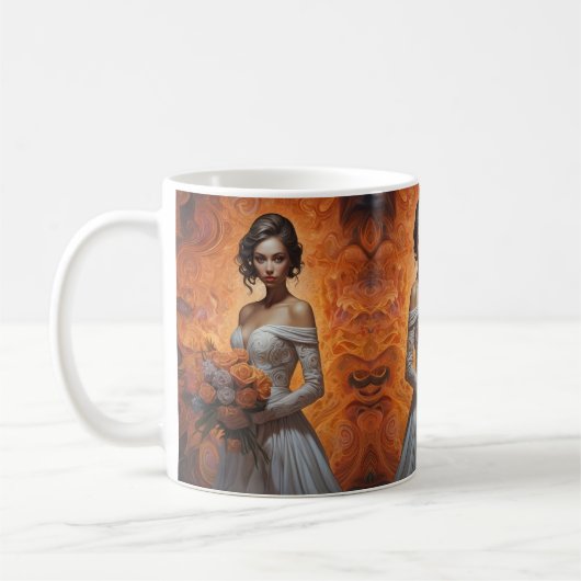 Elegante Bloemenbruid bruiloft Collectie Koffiemok (Links)