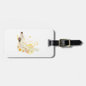 Elegante Bloemenbruid Romantisch Huwelijksontwerp Bagagelabel (Voorkant horizontaal)