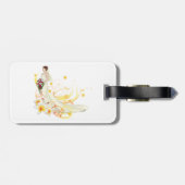 Elegante Bloemenbruid Romantisch Huwelijksontwerp Bagagelabel (Achterkant horizontaal)