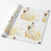 Elegante Bloemenbruid Romantisch Huwelijksontwerp Cadeaupapier (Uitgerold)