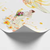Elegante Bloemenbruid Romantisch Huwelijksontwerp Cadeaupapier