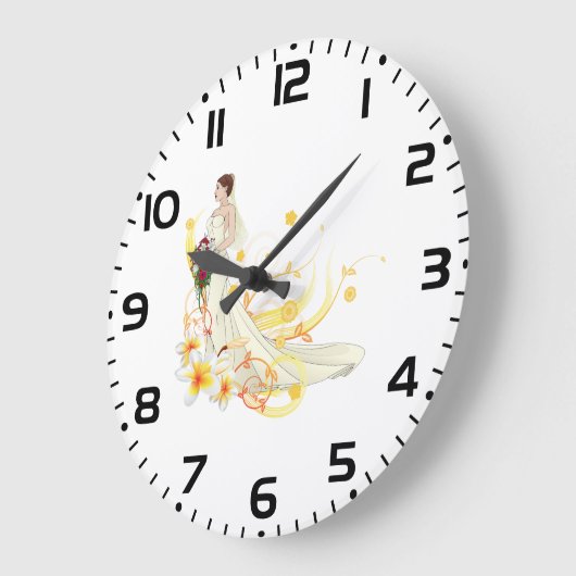 Elegante Bloemenbruid Romantisch Huwelijksontwerp Grote Klok (Hoek)