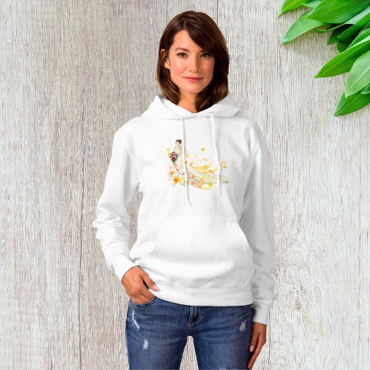 Elegante Bloemenbruid Romantisch Huwelijksontwerp Hoodie