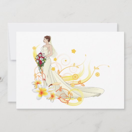 Elegante Bloemenbruid Romantisch Huwelijksontwerp Kaart (Voorkant)