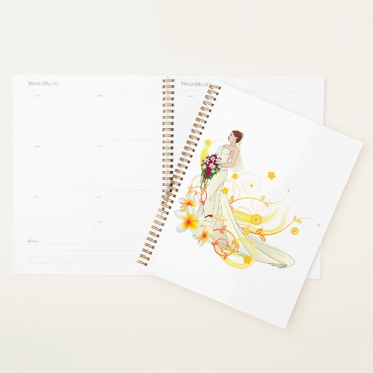 Elegante Bloemenbruid Romantisch Huwelijksontwerp Planner