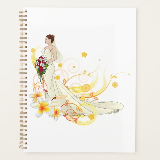 Elegante Bloemenbruid Romantisch Huwelijksontwerp Planner (Voorkant)