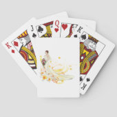 Elegante Bloemenbruid Romantisch Huwelijksontwerp Pokerkaarten (Achterkant)