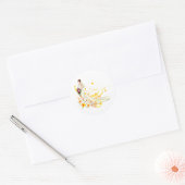 Elegante Bloemenbruid Romantisch Huwelijksontwerp Ronde Sticker