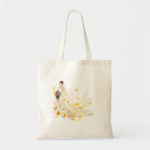 Elegante Bloemenbruid Romantisch Huwelijksontwerp Tote Bag (Voorkant)