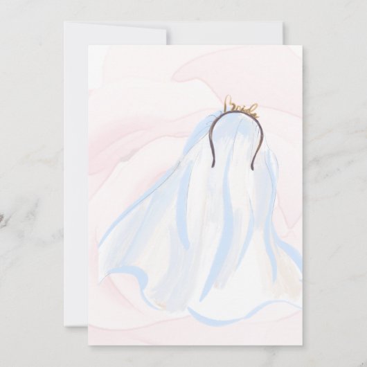 Elegante bloemenbruids douche uitnodiging (Achterkant)