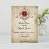 Elegante  bloemenbruidsdouche Uitnodiging (Staand voorkant)