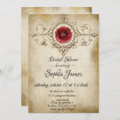 Elegante  bloemenbruidsdouche Uitnodiging (Voorkant / Achterkant)