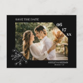 Elegante bloemenbruiloft Bewaar de datum Briefkaart (Voorkant)