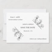Elegante bloemenbruiloft Bewaar de datum Save The Date (Voorkant)