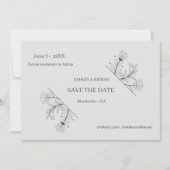 Elegante bloemenbruiloft Bewaar de datum Save The Date (Voorkant)
