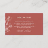 Elegante bloemenbruiloft Boho in plaats van gesche Informatiekaartje (Voorkant)