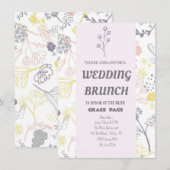 Elegante bloemenbruiloft Brunch Invitation Kaart (Voorkant / Achterkant)