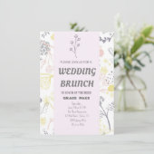 Elegante bloemenbruiloft Brunch Invitation Kaart (Staand voorkant)