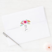Elegante bloemenbruiloft Classic ronde Sticker (Envelop)
