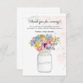 Elegante bloemenbruiloft dank u bericht (Voorkant / Achterkant)