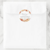 Elegante bloemenbruiloft dank u gunst ronde sticker (Tas)