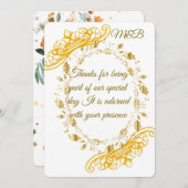 Elegante bloemenbruiloft Dank u kaart set (Voorkant / Achterkant)