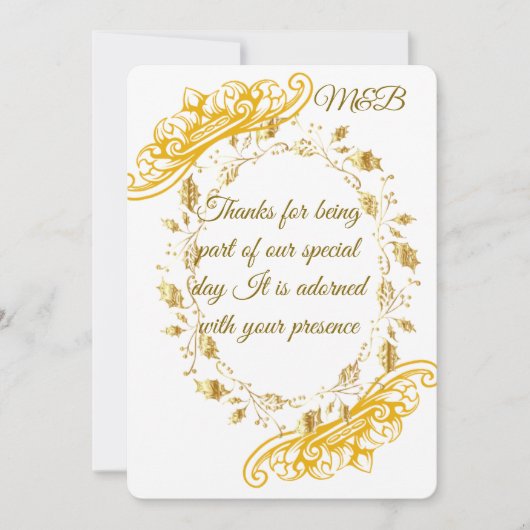 Elegante bloemenbruiloft Dank u kaart set (Voorkant)