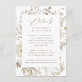 Elegante  bloemenbruiloft Details Informatiekaartje (Voorkant)