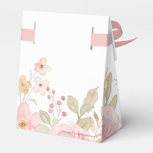 Elegante bloemenbruiloft gepersonaliseerde bruilof bedankdoosjes (Achterkant)