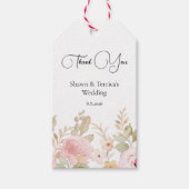 Elegante bloemenbruiloft gepersonaliseerde bruilof cadeaulabel (Voorkant)