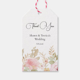 Elegante bloemenbruiloft gepersonaliseerde bruilof cadeaulabel