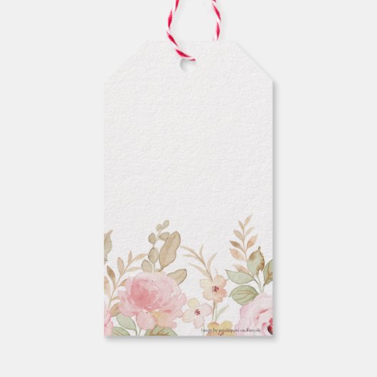 Elegante bloemenbruiloft gepersonaliseerde bruilof cadeaulabel (Achterkant)