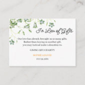 Elegante bloemenbruiloft in plaats van geschenken informatiekaartje (Voorkant)