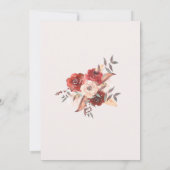 Elegante bloemenbruiloft met bordeaux en perzik kaart (Achterkant)